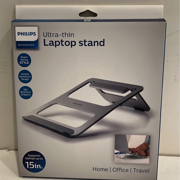PHILIPS Accessories Ultra-Thin Portable Laptop Stand, Vented Aluminum Design - Picture 1 of 7